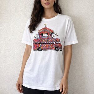 Converse White Short-Sleeve Tee with Colorful Bus Graphic size XS